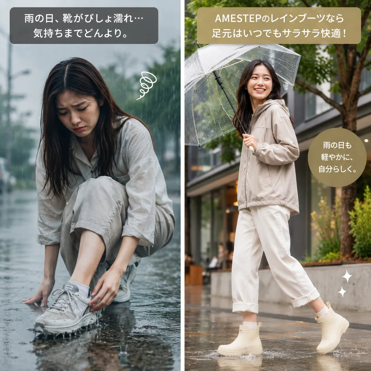 AmeStep™ 梅雨対策ブーツ